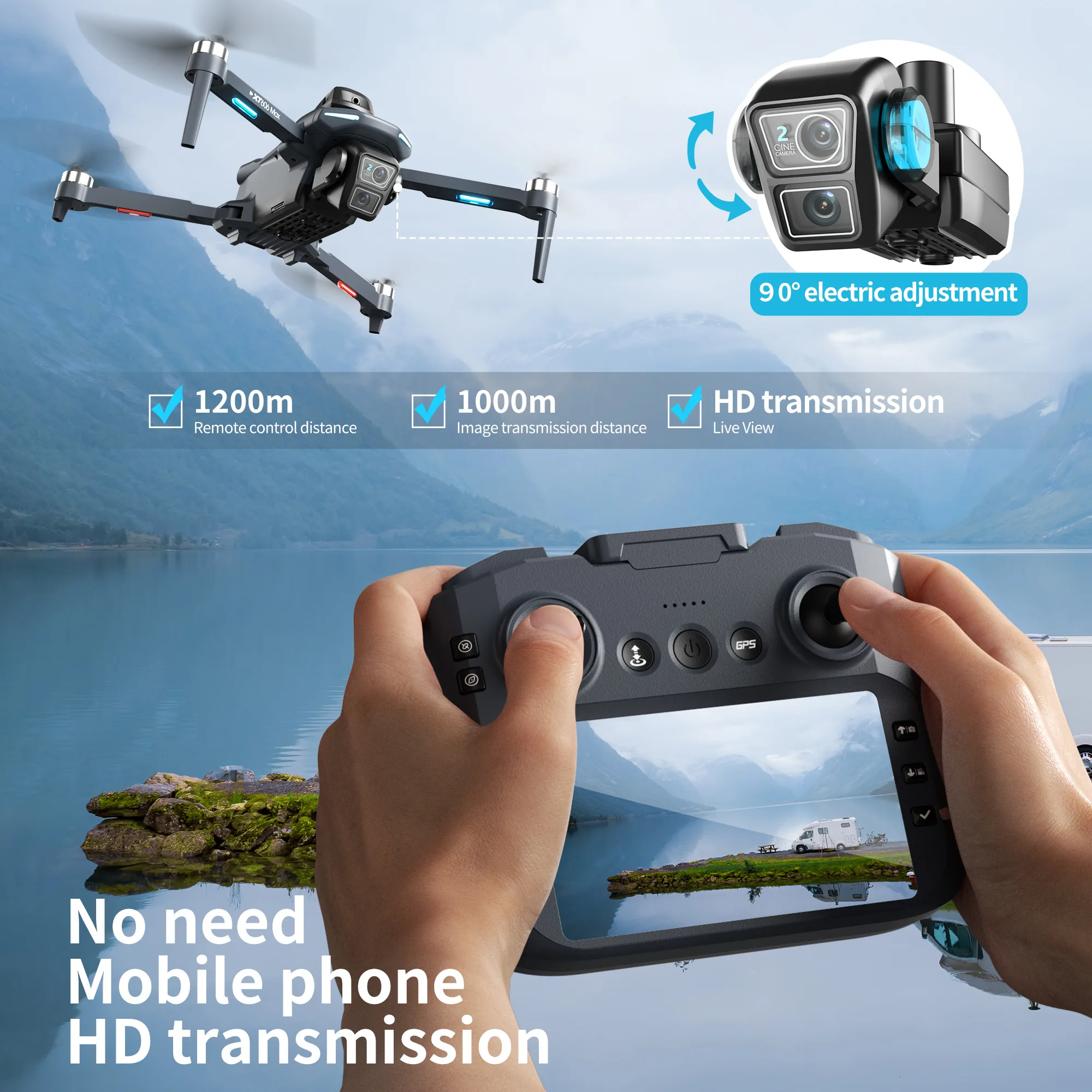 오리지널 XT606 MAX GPS 드론 4K 프로페셔널 - Drone Surveying 리뷰 및 가격